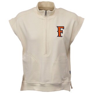 Boxercraft Sleeveless Terry Half Zip Pullover - Beige